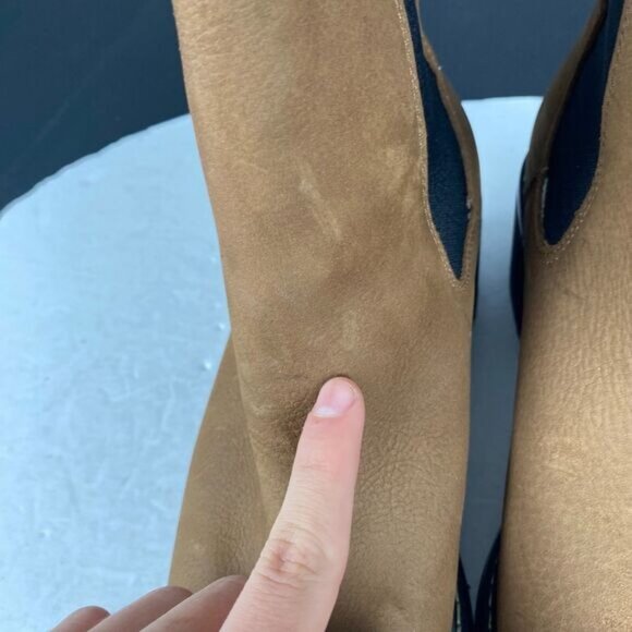 Madewell Kristin Chelsea Boots Womens 9.5 Brown Leather Lugsole Combat Chunky - Picture 9 of 16